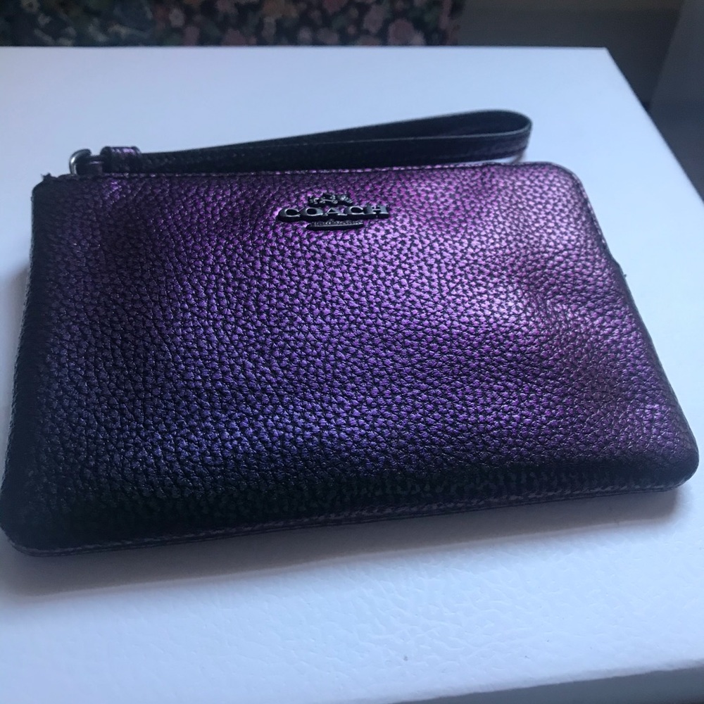 Coach Hologram Corner Zip Wristlet